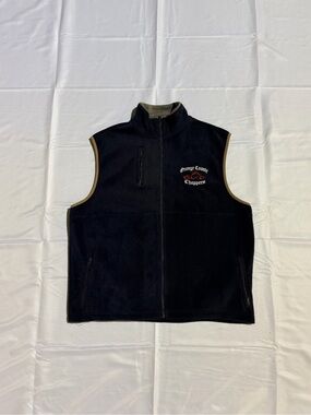 Orange County Choppers Men's Black Fleece Vest with Zip Pockets